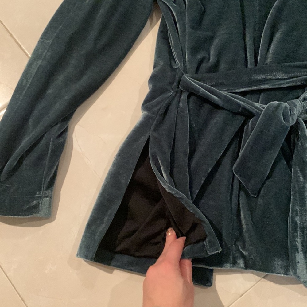 NWOT Velvet Blazer - Dark Teal - Picture 6 of 6